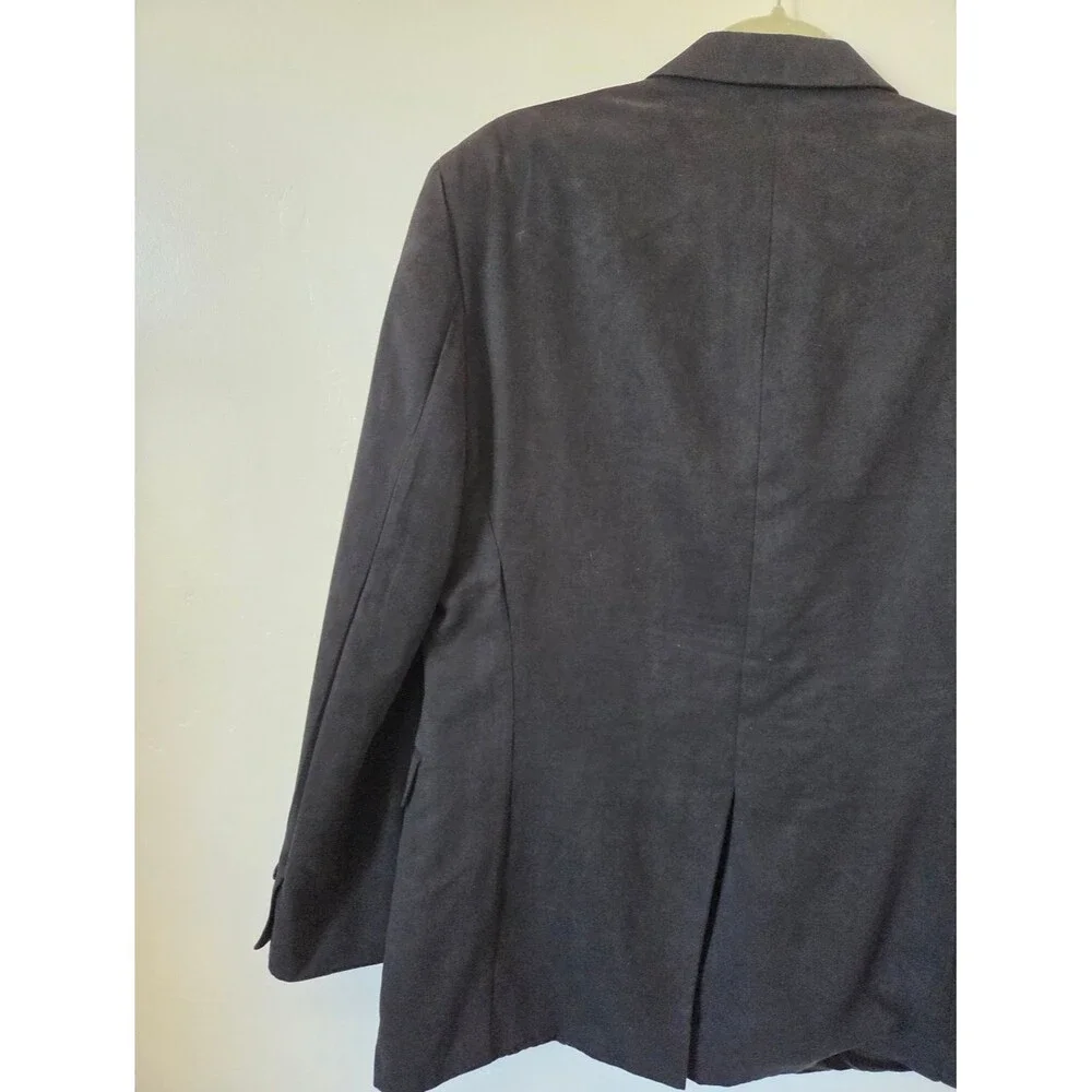 Chaps Faux Suede Black Blazer Sport Jacket Men's 42 L Single Breasted Retro